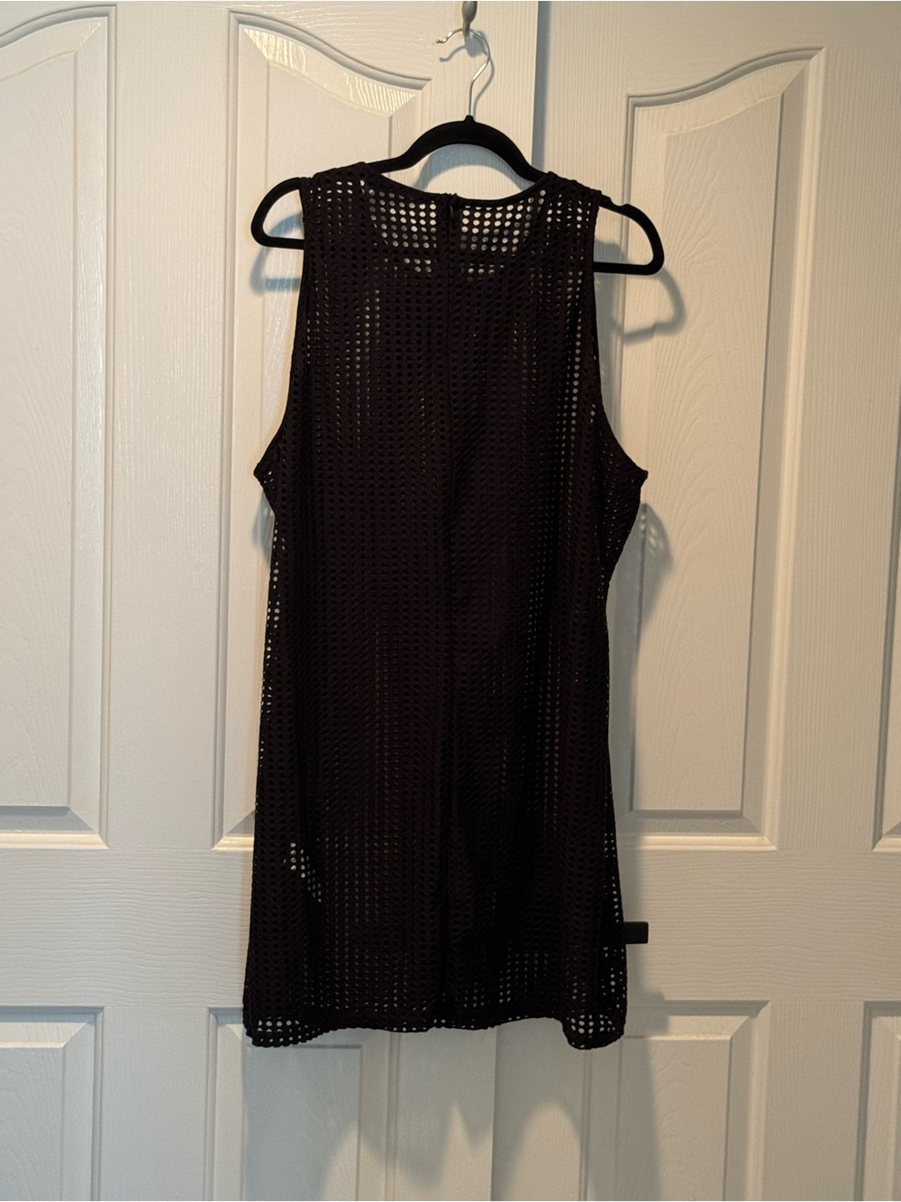 Boohoo Women's Black Mesh Swim Cover-Up Mini Dress